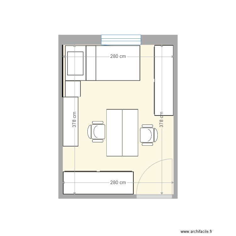 BUREAU G ET D. Plan de 1 pièce et 11 m2