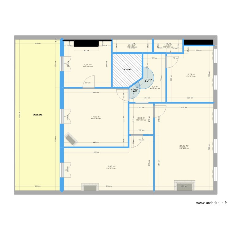 CONDORCET R+1 EDL . Plan de 14 pièces et 135 m2