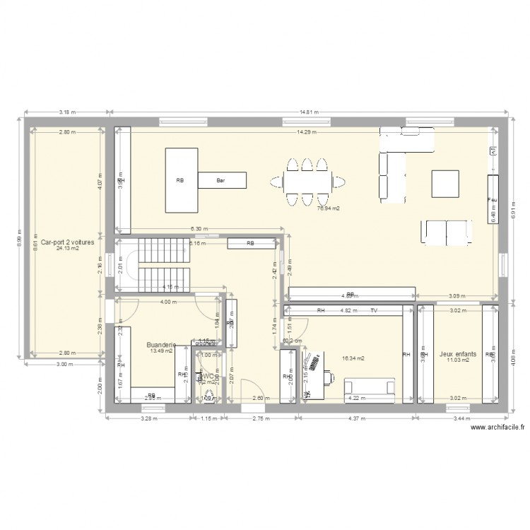 Maison RDC 19. Plan de 0 pièce et 0 m2