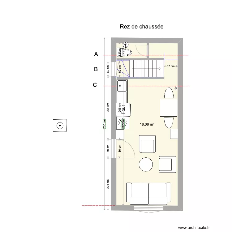 rez de chauss&eacute;e1 plan taie. Plan de 