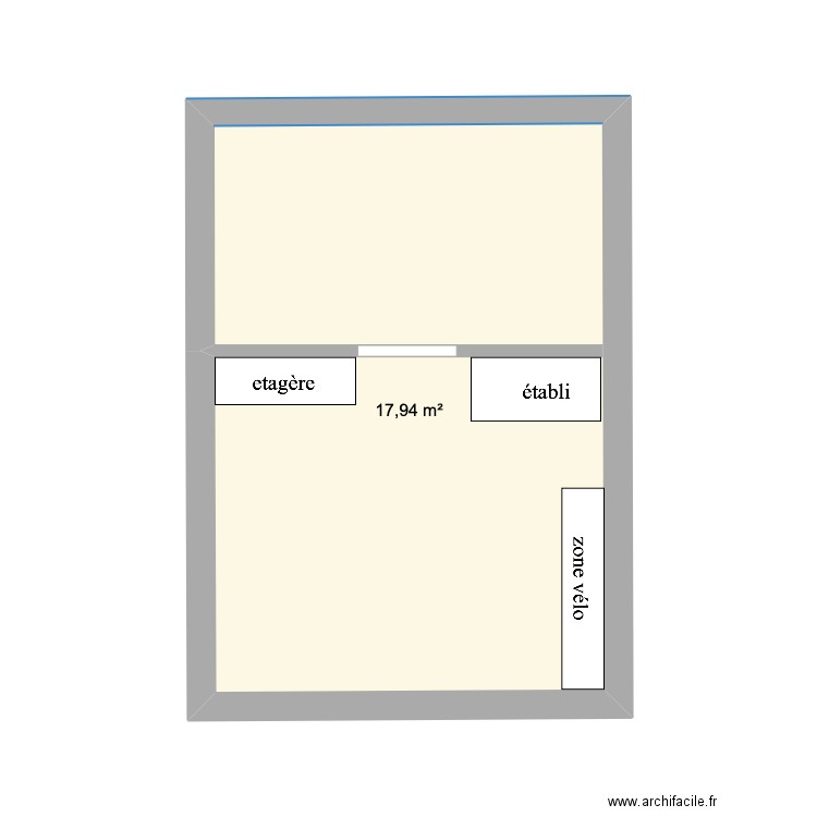 Plan appartement . Plan de 1 pièce et 18 m2