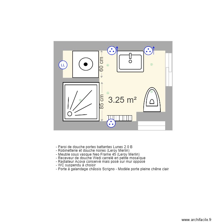 SdB 2. Plan de 0 pièce et 0 m2