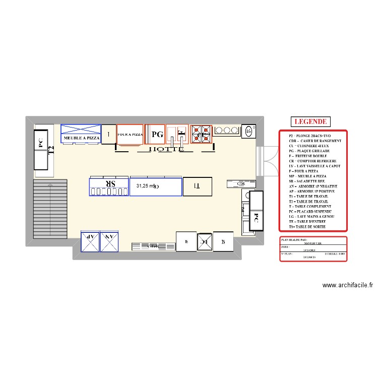 PLAN BISCOTTE. Plan de 1 pièce et 31 m2