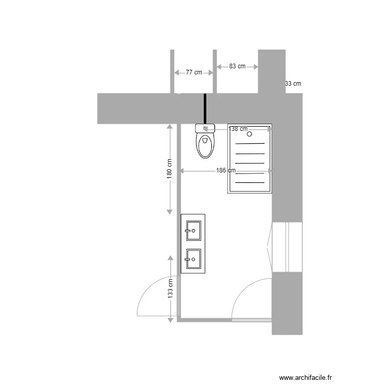 salle de bains Roland. Plan de salle de bains Roland. Plan de