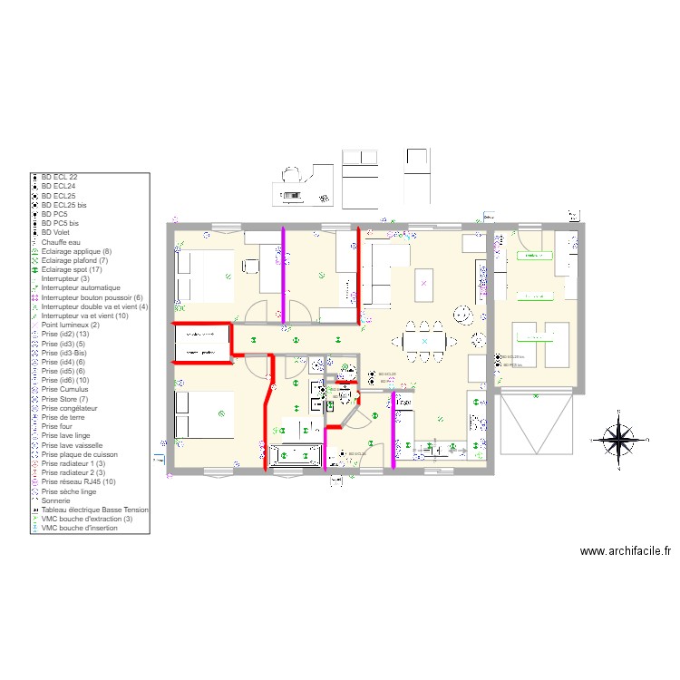 MAISON MAISON 3. Plan de 11 pièces et 93 m2