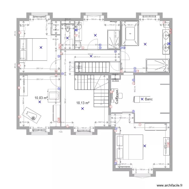 Maison Plessis 1er &eacute;tage. Plan de 