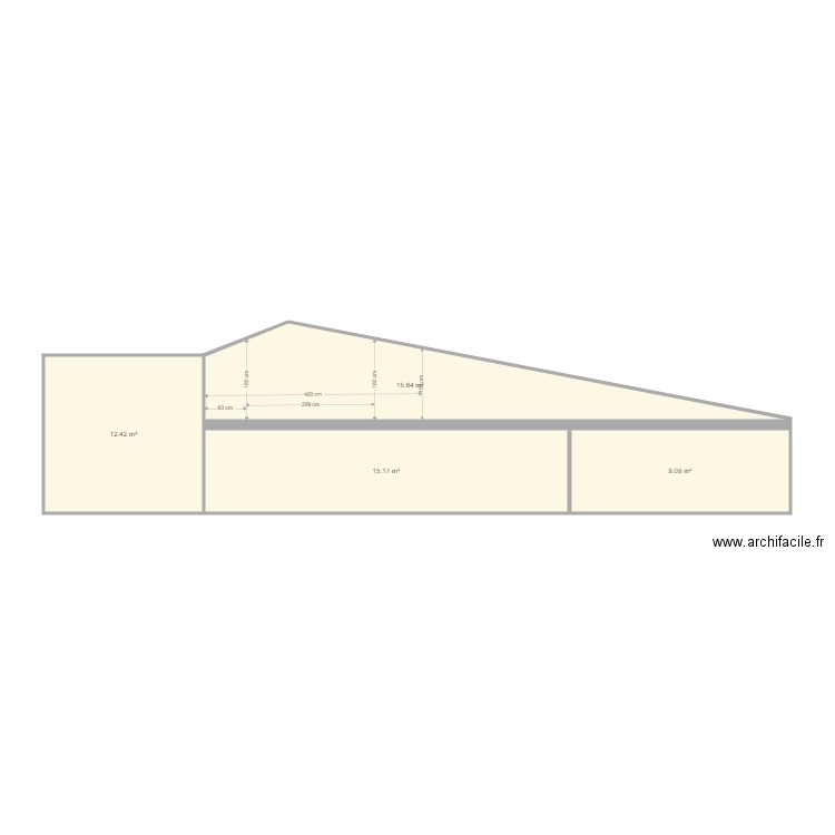 vue coupe hauteurs loft. Plan de 0 pièce et 0 m2