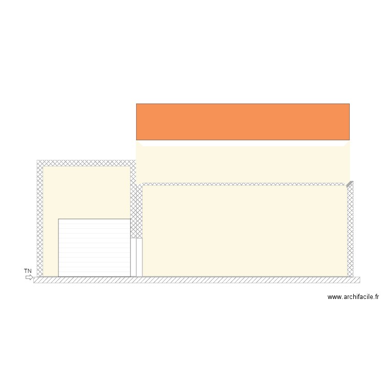 plan de coupe AA état actuel . Plan de 0 pièce et 0 m2