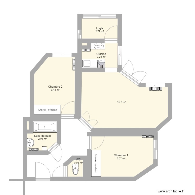 Appartement 1. Plan de 0 pièce et 0 m2