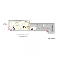 Kiff Koul Kebab plan apr&egrave;s travaux mat&eacute;rialisation du toilette PMR