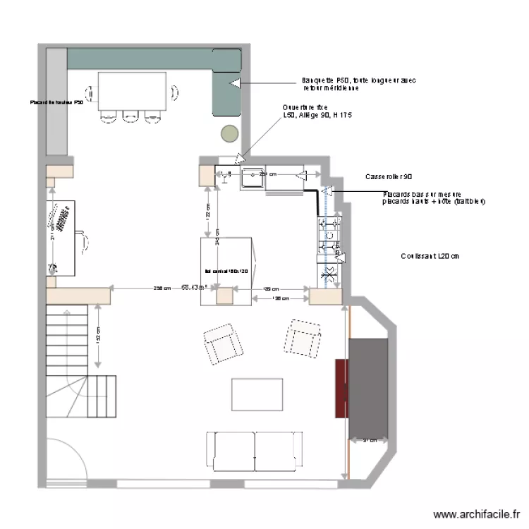 RDC Maison Deauville projet 3. Plan de 