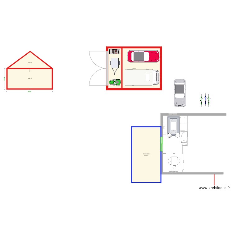 CARPORT. Plan de 4 pièces et 103 m2