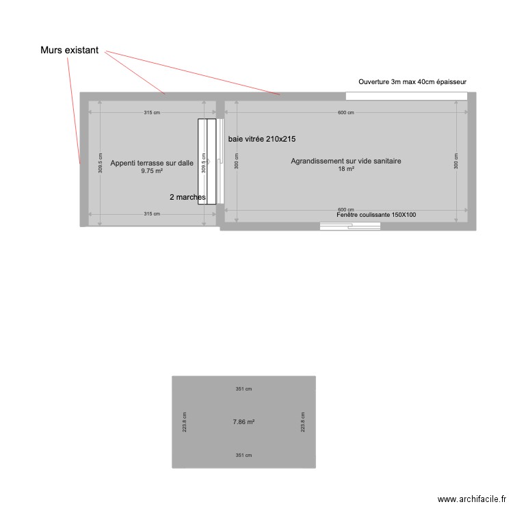 Agrandissement vue dessus. Plan de 0 pièce et 0 m2