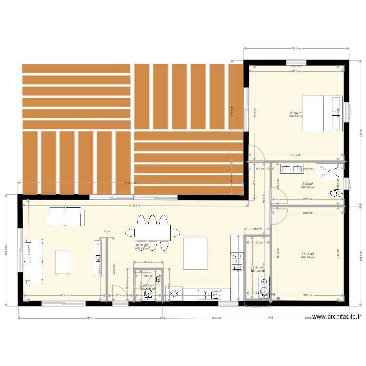 maison container T3 terrasse. Plan de 0 pièce et 0 m2