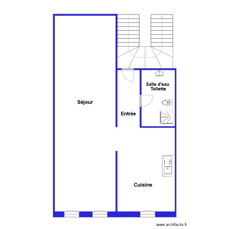 albert 2. Plan de 2 pièces et 94 m2