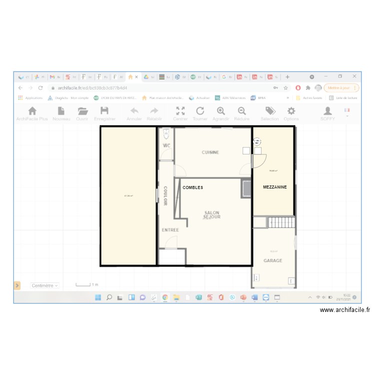 BRIAND  1ER. Plan de 2 pièces et 61 m2