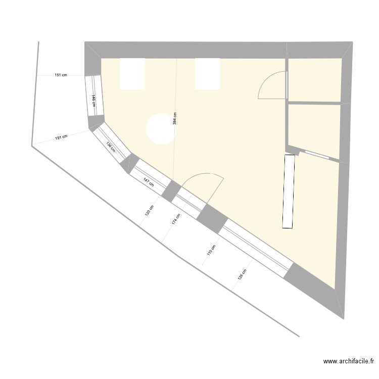 tournon. Plan de 2 pièces et 36 m2