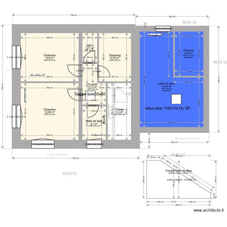 Cluzel. Plan de 19 pièces et 200 m2