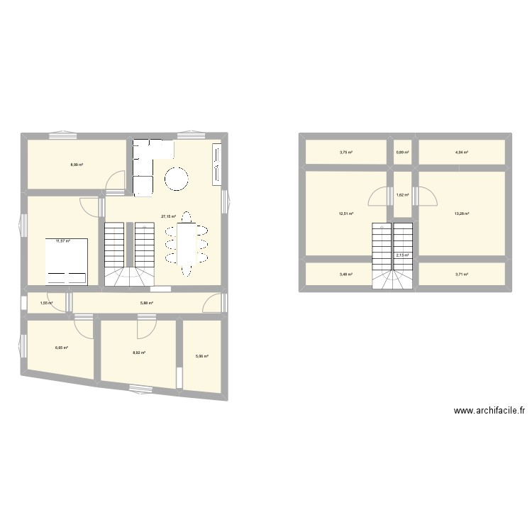 M.PELTIER corrigé. Plan de 17 pièces et 121 m2