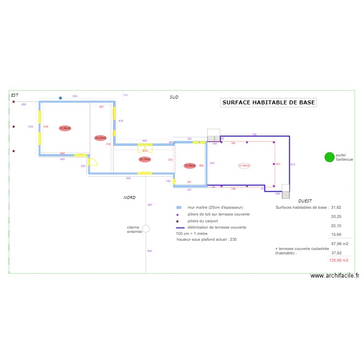 Surface habitable de base. Plan de 0 pièce et 0 m2