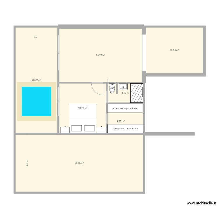 Agrandissement Tournesols Chambre parentale V2. Plan de 0 pièce et 0 m2