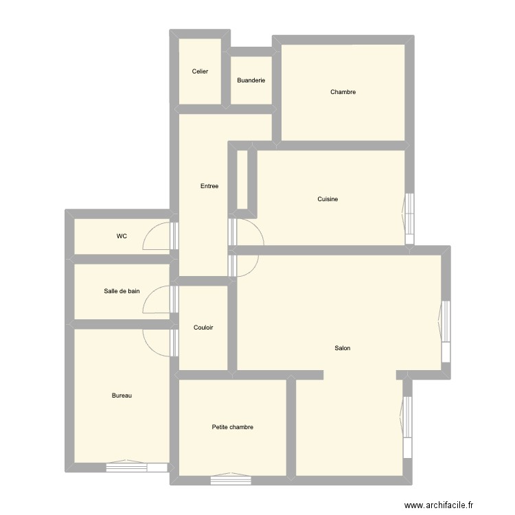 Appart 5eme 118 - vrais mesures. Plan de 12 pièces et 97 m2