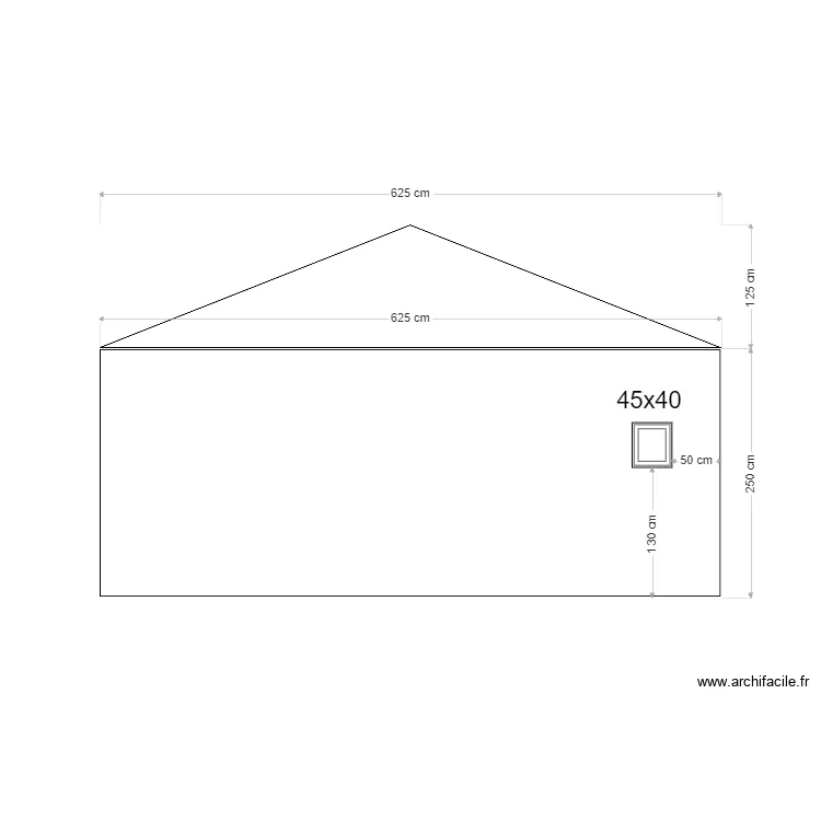 Facade arriere. Plan de 