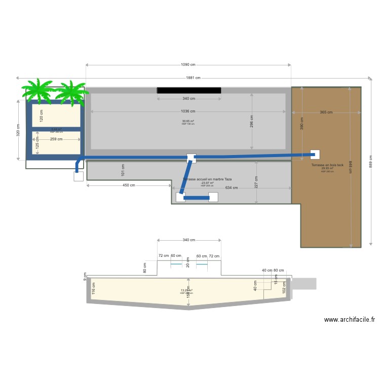 Piscine Bali v2. Plan de 0 pièce et 0 m2