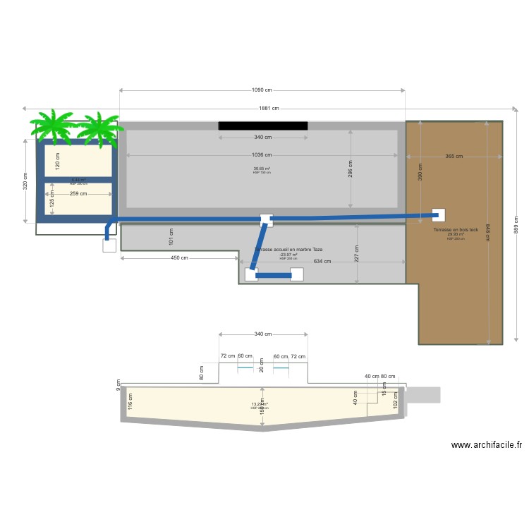 Piscine Bali v2. Plan de 0 pièce et 0 m2