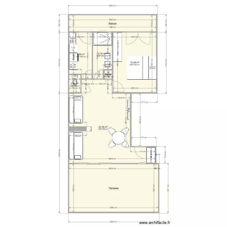 Antibes douche. Plan de 