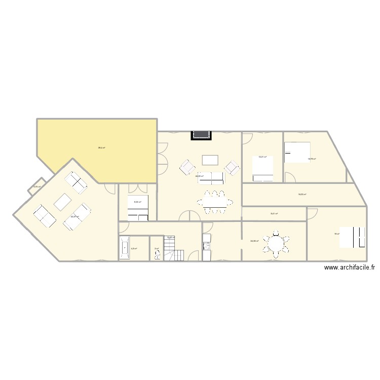CORENTIN extension. Plan de 14 pièces et 247 m2
