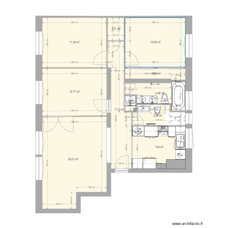 Plan avec bonnes dims et 2sdb 29 mars. Plan de 0 pièce et 0 m2