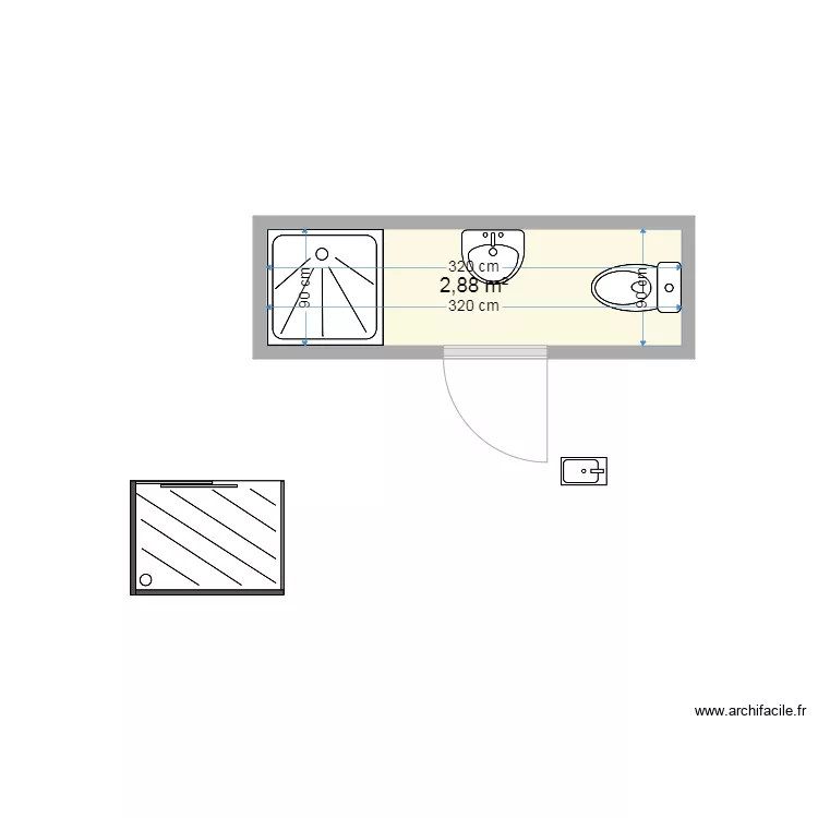 sanitaire piscine. Plan de 