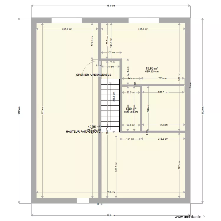 GRENIER SITUATION EXISTANT 1 modification. Plan de 