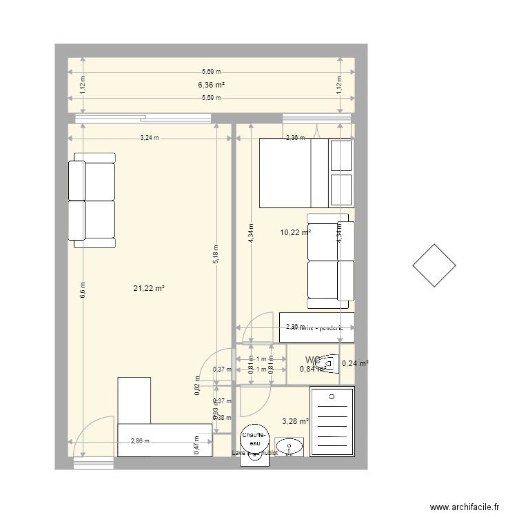 SANS MODIFIER LES PIECES. Plan de 0 pièce et 0 m2