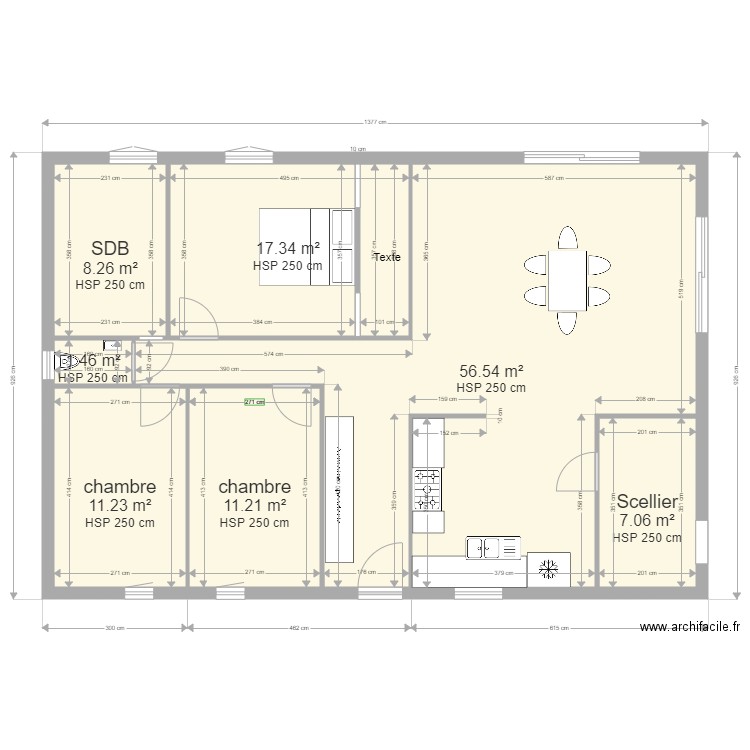 Plan Maison Caussols 113 m2 interieur. Plan de 0 pièce et 0 m2