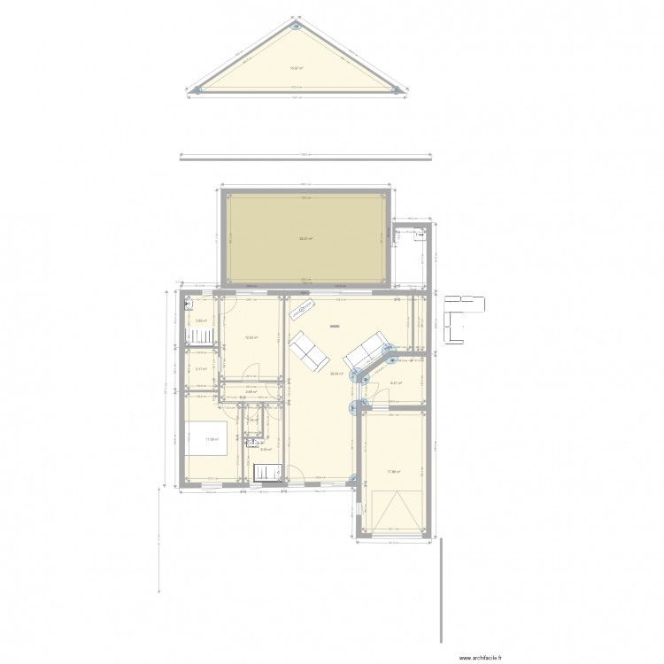 maison Chauvigny plein pieds 12 m avec canape 16102016. Plan de 0 pièce et 0 m2