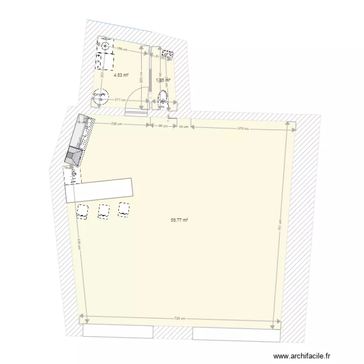 RDC T5 thuyas am&eacute;nag&eacute;. Plan de 