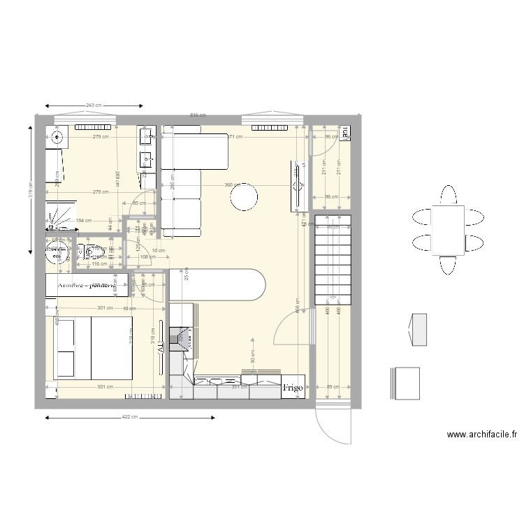  SCI des Amours cusine 1. Plan de 0 pièce et 0 m2