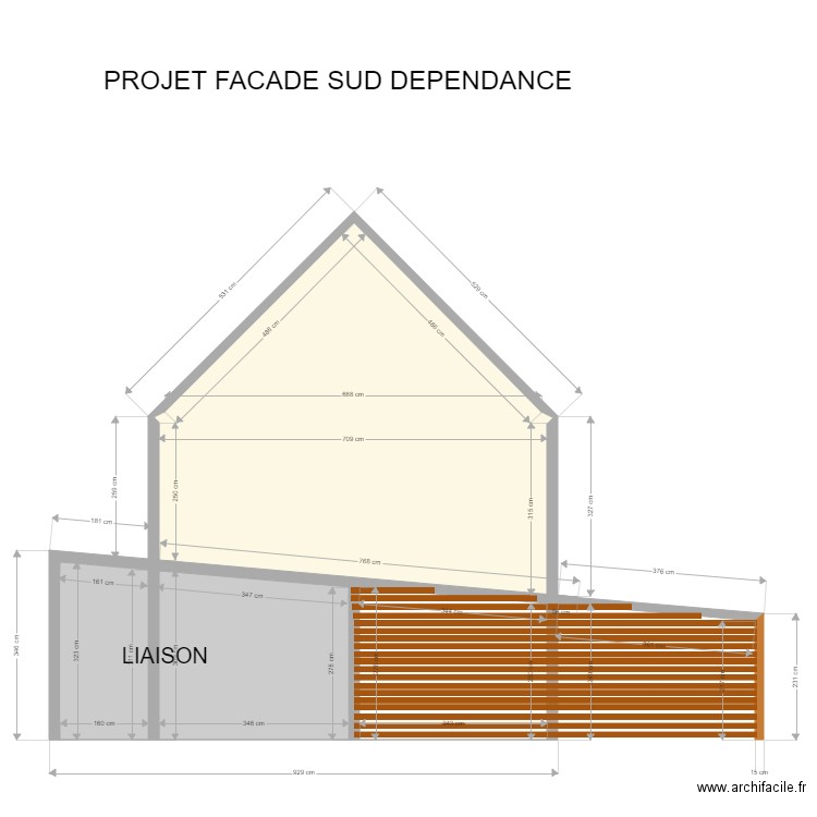 PROJET FACADE SUD DEPENDANCE. Plan de 0 pièce et 0 m2