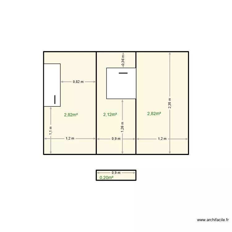 Dimension WC. Plan de Dimension WC. Plan de