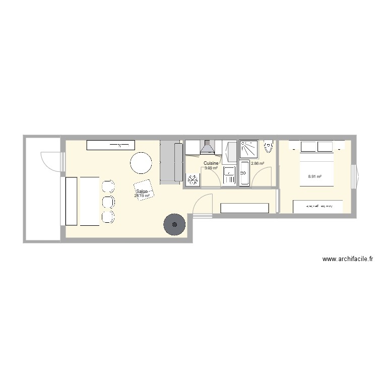 Appartement Montagne V1 Meublé. Plan de 0 pièce et 0 m2