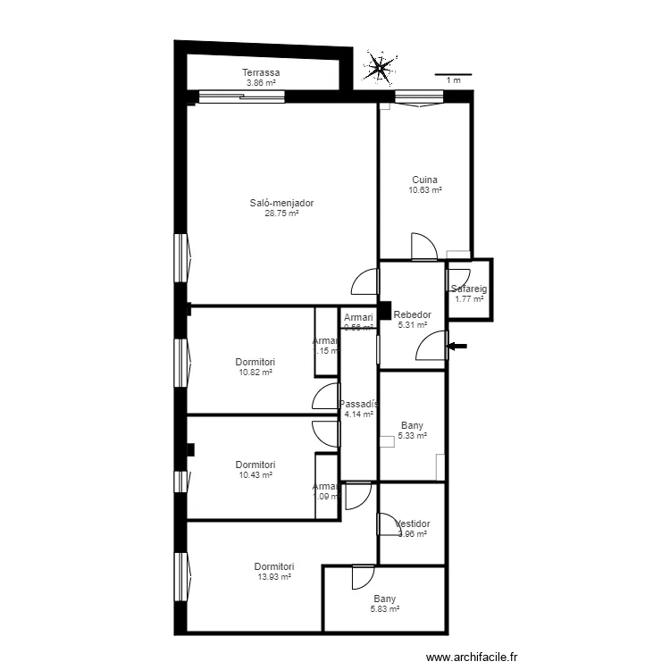 ED PSANOR&Agrave;MIC RESIDENCIAL BLOC C 1 2 ESCALDES. Plan de 