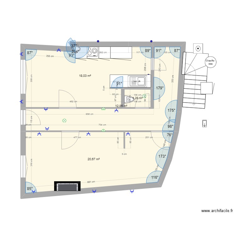 Rouffiac3. Plan de 4 pièces et 53 m2