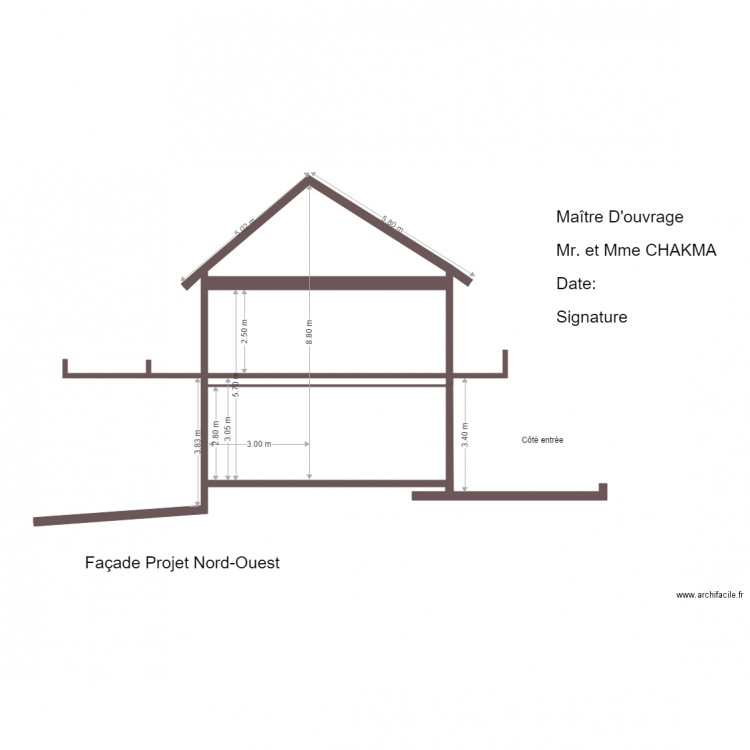 Façade Projet Nord Ouest. Plan de 0 pièce et 0 m2