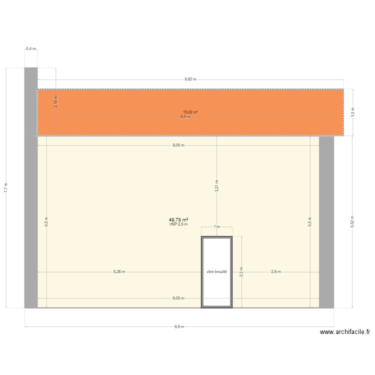 facade sud maison 2APP après travaux. Plan de 1 pièce et 50 m2