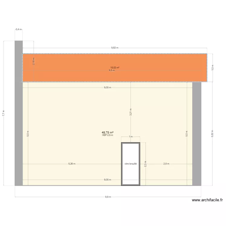 facade sud maison 2APP après travaux. Plan de facade sud maison 2APP après travaux. Plan de
