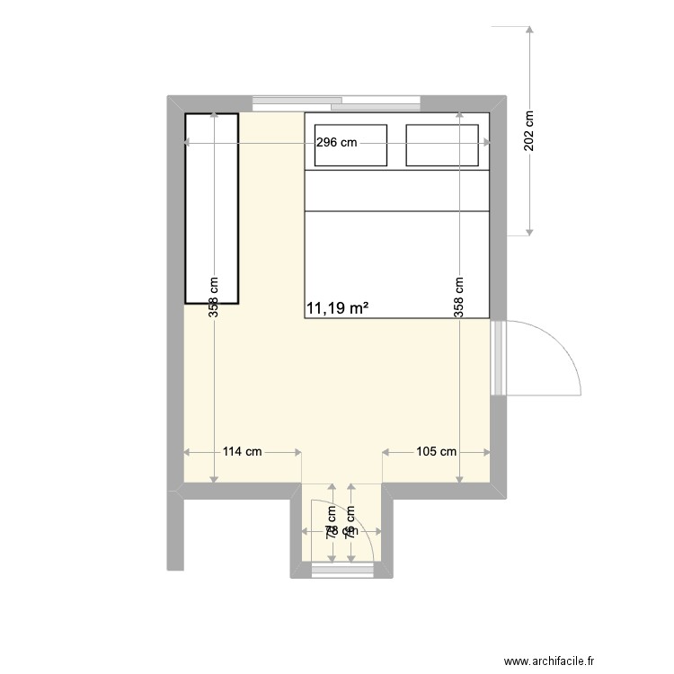 hospedes dra Paula. Plan de 1 pièce et 11 m2