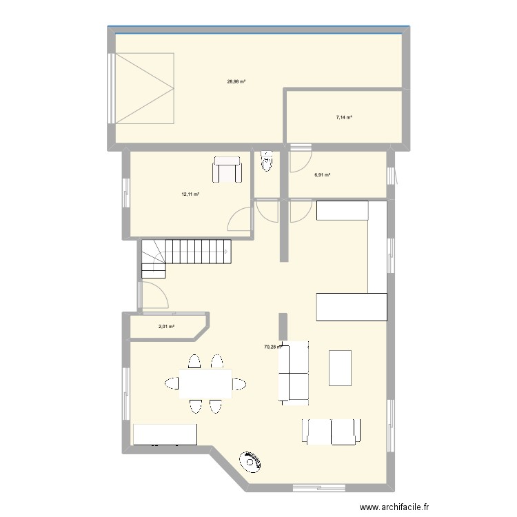 Maison Andé. Plan de 6 pièces et 127 m2