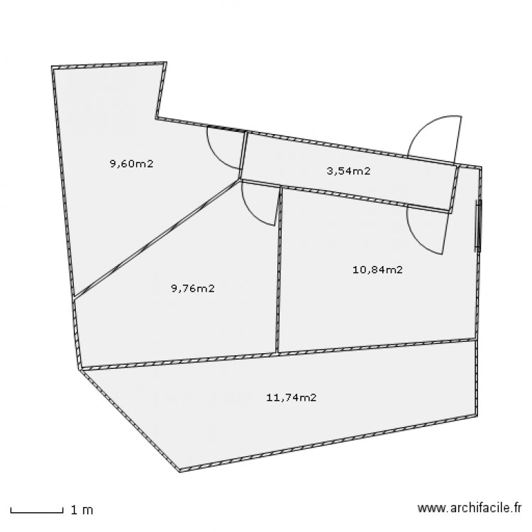 disposition chambres 1er etage sans lits. Plan de 0 pièce et 0 m2